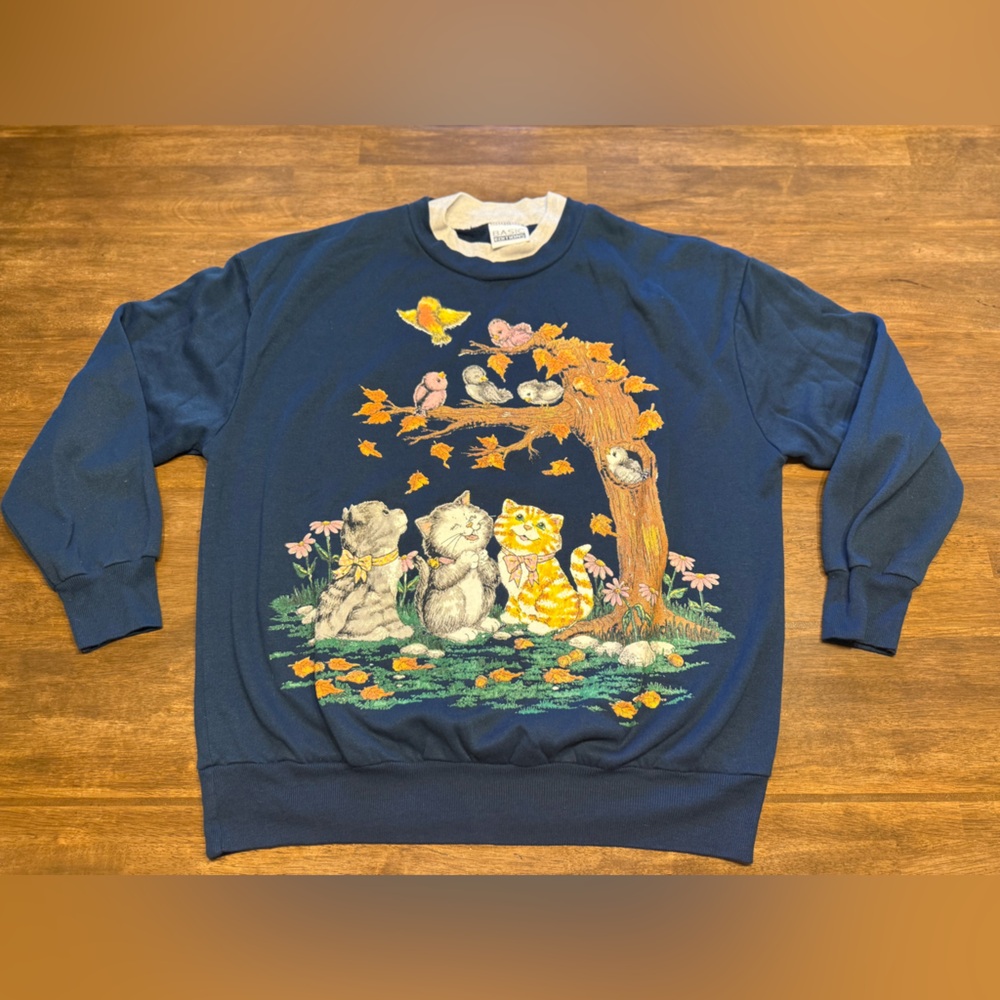 Vtg Basic Editions Mock Neck Pullover Long Sleeve… - image 1